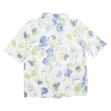 KARELIA Womens White & Blue Floral Shirt M Lightweight Polyester Blend Summer