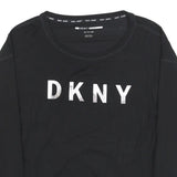 DKNY Womens Black Printed Top Long Sleeve Crew Neck XS Casual Comfort