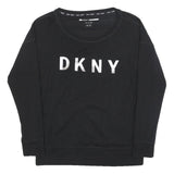 DKNY Womens Black Printed Top Long Sleeve Crew Neck XS Casual Comfort