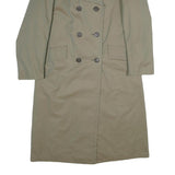 PKZ Womens Beige Cotton Classic Trench Jacket S Button Closure Long Sleeve
