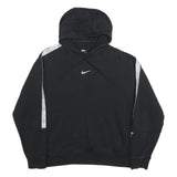 NIKE Mens Black Cotton Blend Hoodie XL Swoosh Logo Pullover Sportswear