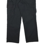 DICKIES Mens Black Cotton Blend Regular Straight Trousers W34 L29 Workwear