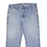 BLUE MOUNTAIN Mens Loose Fit Blue Denim Jeans W40 L31 Casual Cotton Blend Zip