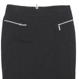 MICHAEL KORS Womens Black Pencil Knee Length Woven Skirt Size M Elegant Zip