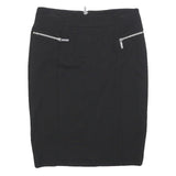 MICHAEL KORS Womens Black Pencil Knee Length Woven Skirt Size M Elegant Zip