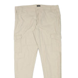 CHICOREE Womens Cotton Blend Beige Slim Tapered Trousers W36 L30 Cargo Pocket