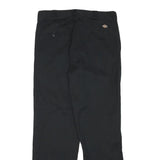DICKIES Mens Cotton Blend Black Regular Fit Straight Leg Trousers W32 L30