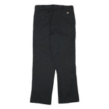 DICKIES Mens Cotton Blend Black Regular Fit Straight Leg Trousers W32 L30