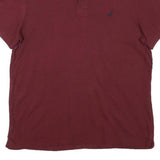 NAUTICA Mens Maroon Cotton Blend Short Sleeve Polo Shirt M Classic Logo Comfort