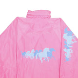 HORSELAND Womens Pink Horse Print Outdoor Jacket M Polyester Lightweight