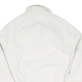 Womens White Plain Jacket L Polyester Blend Button Closure Classic Fit Elegant