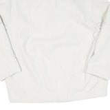 Womens White Plain Jacket L Polyester Blend Button Closure Classic Fit Elegant