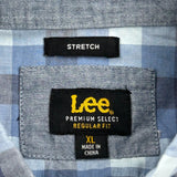 Lee Checked Short Sleeve Shirt - XL Blue Cotton