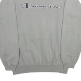 CHAMPION Mens Grey Crew Neck S Cotton Blend Logo Sweatshirt