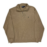 Polo By Ralph Lauren 1/4 Zip - 2XL Beige Cotton