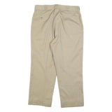 DICKIES Mens Relaxed Beige Cotton Blend Twill Trousers W36 L27 Workwear Zip
