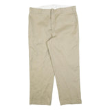 DICKIES Mens Cotton Blend Beige Regular Fit Straight Leg Trousers W40 L29