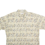 PIERRE CARDIN Mens Cream Pattern Cotton Shirt 2XL Casual Summer Design