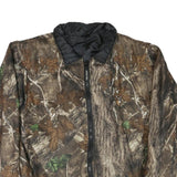 Mens Beige Brown Camouflage Reversible Zip Jacket XL Polyester Blend Outdoor