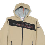 REEBOK Mens Beige & Black Route 34 Hoodie Jacket M Polyester Blend Zip