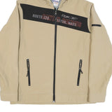 REEBOK Mens Beige & Black Route 34 Hoodie Jacket M Polyester Blend Zip