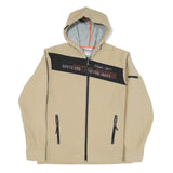 REEBOK Mens Beige & Black Route 34 Hoodie Jacket M Polyester Blend Zip