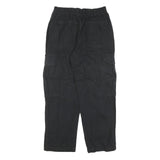 VANS Mens Black Relaxed Cargo Denim Jeans W29 L28 Elastic Waist Zip Closure
