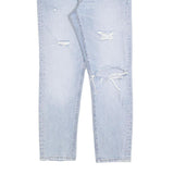 LEVI'S 501 T Womens Jeans Blue Regular Straight Denim Light W32 L28 Distressed
