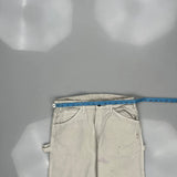 Dickies Carpenter Trousers - 30W 32L Cream Cotton