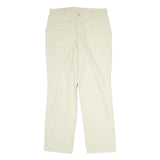 Mens Cream Polyester Regular Fit Cargo Trousers W32 L30 Casual Lightweight Zip