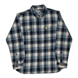 Carhartt Checked Flannel Shirt - XL Blue Cotton