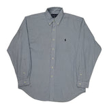 Blake Ralph Lauren Striped Shirt - Large Blue Cotton