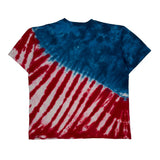 American Flag Design Liquid Blue T-Shirt - Large Blue Cotton