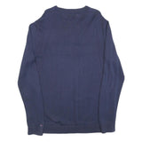 TOMMY HILFIGER Mens Blue Navy Cotton Blend Plain Crew Neck Basic Knit Jumper XL