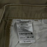 Carhartt Carpenter Trousers - 36W 34L Beige Cotton