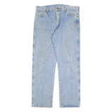 WRANGLER Mens Regular Blue Denim Classic Straight Cotton Jeans W34 L30 Zip