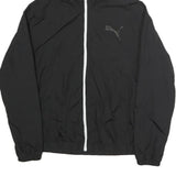 PUMA Mens Black Hooded Zip Jacket S Polyester Plain Sportswear Lightweight