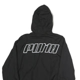 PUMA Mens Black Hooded Zip Jacket S Polyester Plain Sportswear Lightweight