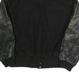 COMFORT ZONE CLOTHING Mens Black & Black Button Jacket XL Cotton Blend Leather