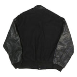 COMFORT ZONE CLOTHING Mens Black & Black Button Jacket XL Cotton Blend Leather