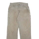 CARHARTT Mens Cotton Blend Beige Regular Straight Trousers W30 L30 Durable
