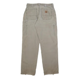 CARHARTT Mens Cotton Blend Beige Regular Straight Trousers W30 L30 Durable