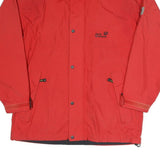 JACK WOLFSKIN Mens Red Outdoor Jacket XS Polyester Blend Plain Zip Lightweight