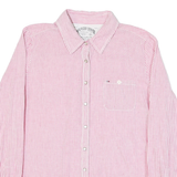 HILFIGER DENIM Womens Pink & White Striped Shirt XL Button Down Cotton Blend