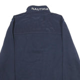 NAUTICA Mens Navy 1/4 Zip Sweatshirt M Cotton Blend Pullover Casual
