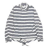 ZARA Womens White & Navy Striped Casual Jacket M Polyester Zip