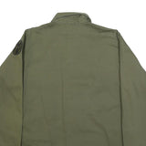 Mens Green Cotton Blend Military Style Shirt L Button Front Patch Pockets