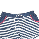 FAT FACE Womens Shorts Blue & White Striped Casual UK 14 W30 Drawstring Pocket