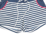 FAT FACE Womens Shorts Blue & White Striped Casual UK 14 W30 Drawstring Pocket