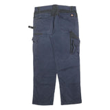 DICKIES Mens Cotton Blend Navy Blue Relaxed Straight Trousers W34 L30 Workwear